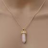 Fashion Quartz Crystal Necklace Chakra Rose Bule Purple Natural Stone Pendant Necklace Hexagonal Bullet Reiki Hippie Necklace