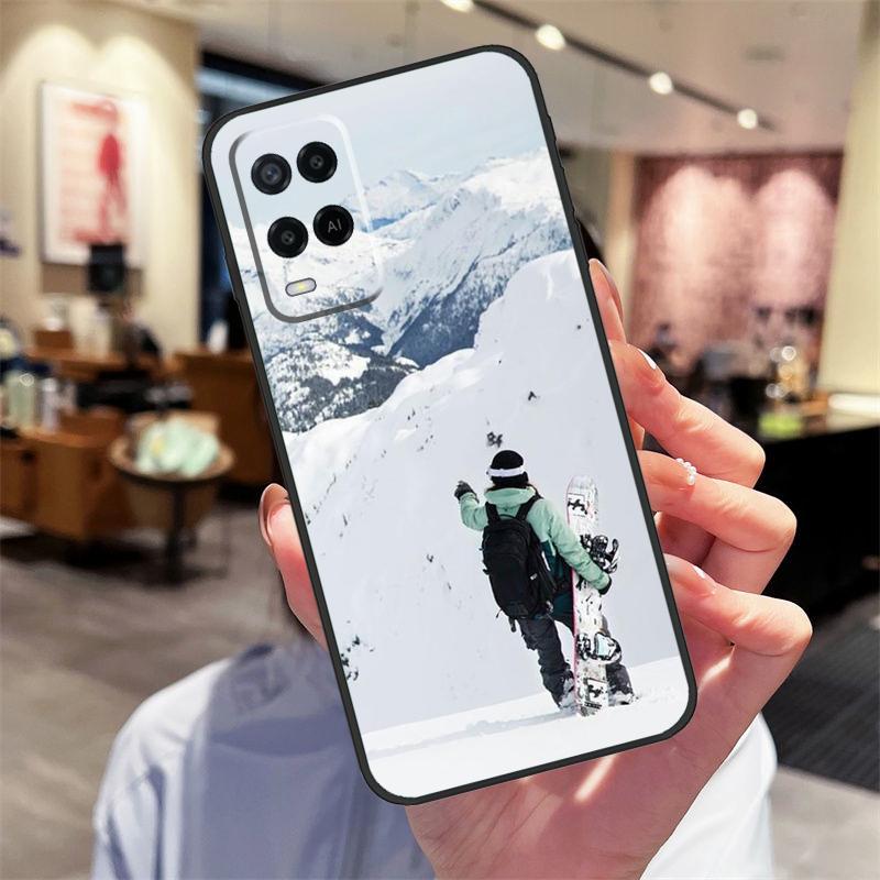 Cool Sports Snowboarding Case For Oppo A40 A60 A80 A18 A38 A58 A78 A98 A16 A76 A96 A15 A17 A77 A74 A94 A54 A57S Cover