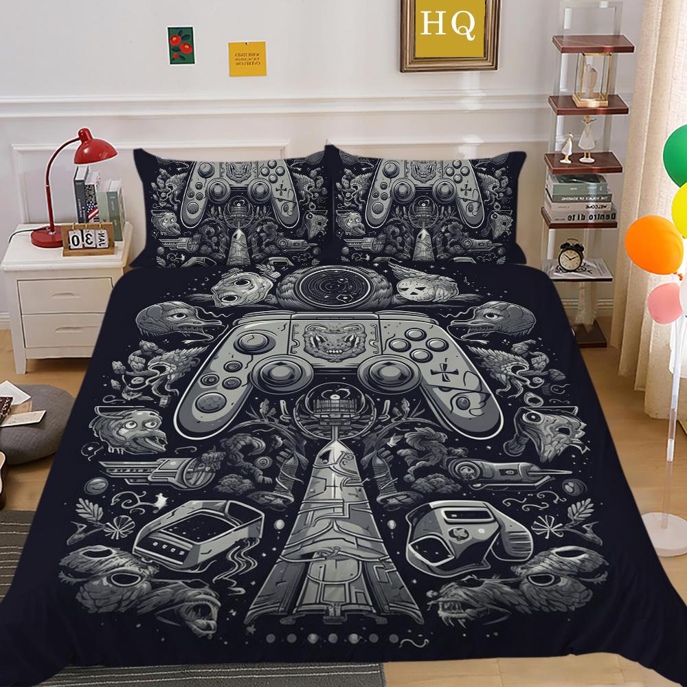 Fashion Bed Cover 3D Printed Homes Bedding Set Game Style Home Textiles Queen Size Polyester Comfortable Home Bedclothes