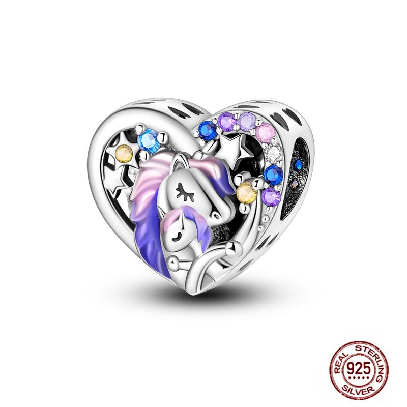Copper Love Heart-Shaped Family Boy Girl Pet Charms Fit Original Pendant Bracelet Friendshipbeads Diy Jewelry