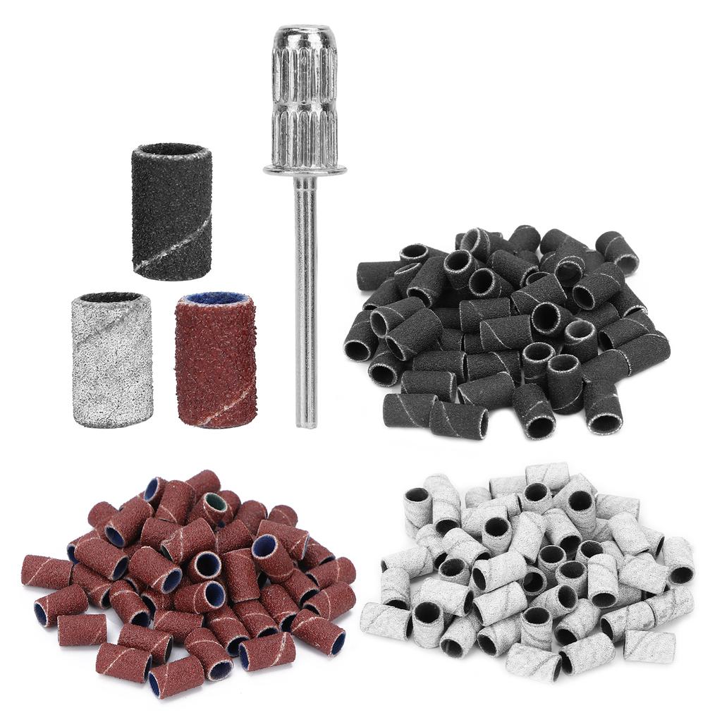 210pcs Professional Manicure Pedicure Sanding Bands Nail Drill Bits 80# 120# 180# Grit