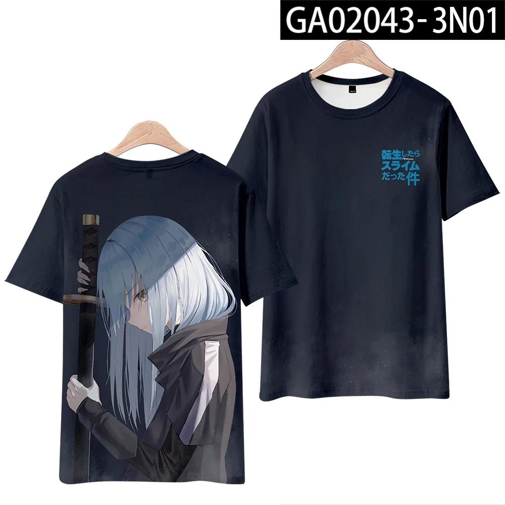 That Time I Got Reincarnated As A Slime Rimuru Tempest 3D Print T Shirt Women Men Summer Short Sleeve Funny Tshirt