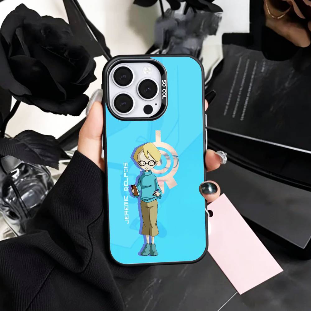 

R-Retro C-Code Lyoko Phone Case For iPhone17,16,15,14,13,12,11 Plus,Pro Max Colored Silver Plated Inside Cover iPhoneXSMAX