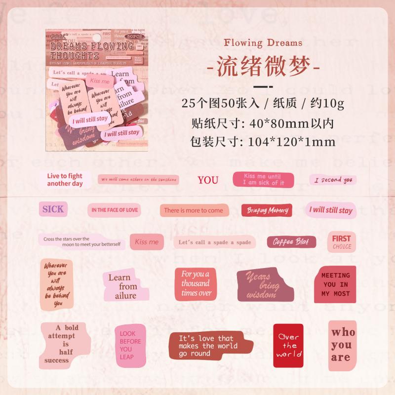 50Pcs Colorful English Letter Sticker Pack Vintage Alphabet Decor Stickers For DIY Scrapbook Journal Album Craft Supplies