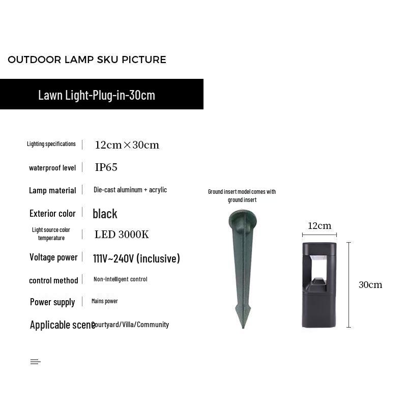 Solar-Powered Aluminum Minimalist Garden Light for Lawn, Villa, and Courtyard Lighting