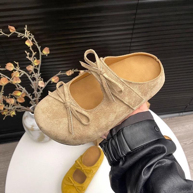 Slippers women's spring and summer 2025 new thick-soled round head fashion bow one pedal bag head lazy half drag single shoes