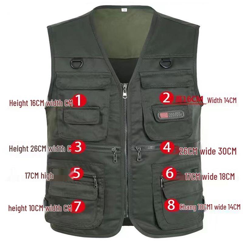Gilet Mimetico Multitasche Resistente all'Usura da Uomo per Pesca, Fotografia e Lavoro all'Aperto.