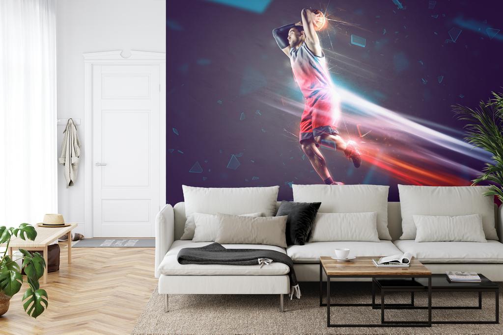 Photomural Basketball Player's Load Washable Fleece 416x290