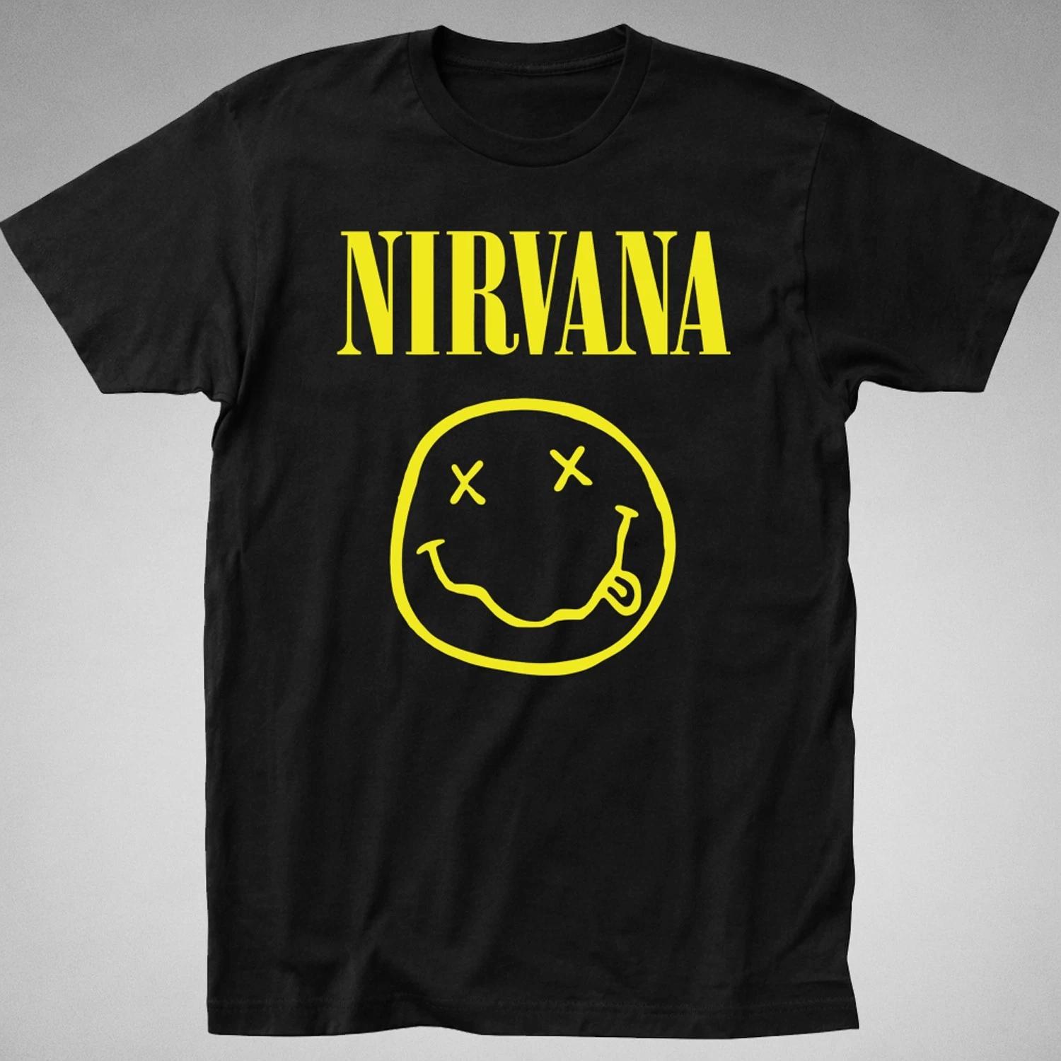 Nirvana Smiley Face T-Shirt tee grunge dead nevermind teen spirit 90s rock kurt XS