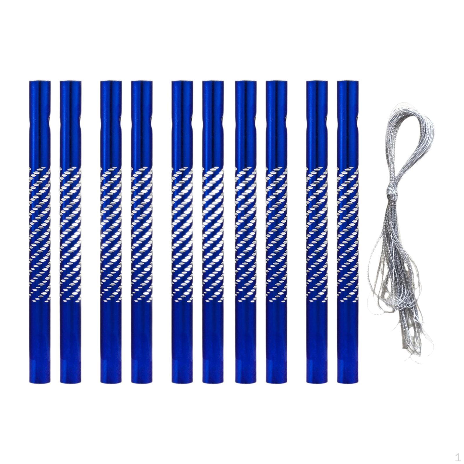 10 шт. алюминиевых трубок для колокольчиков, набор пустых сменных колокольчиков для подвешивания на открытом воздухе на террасе синий