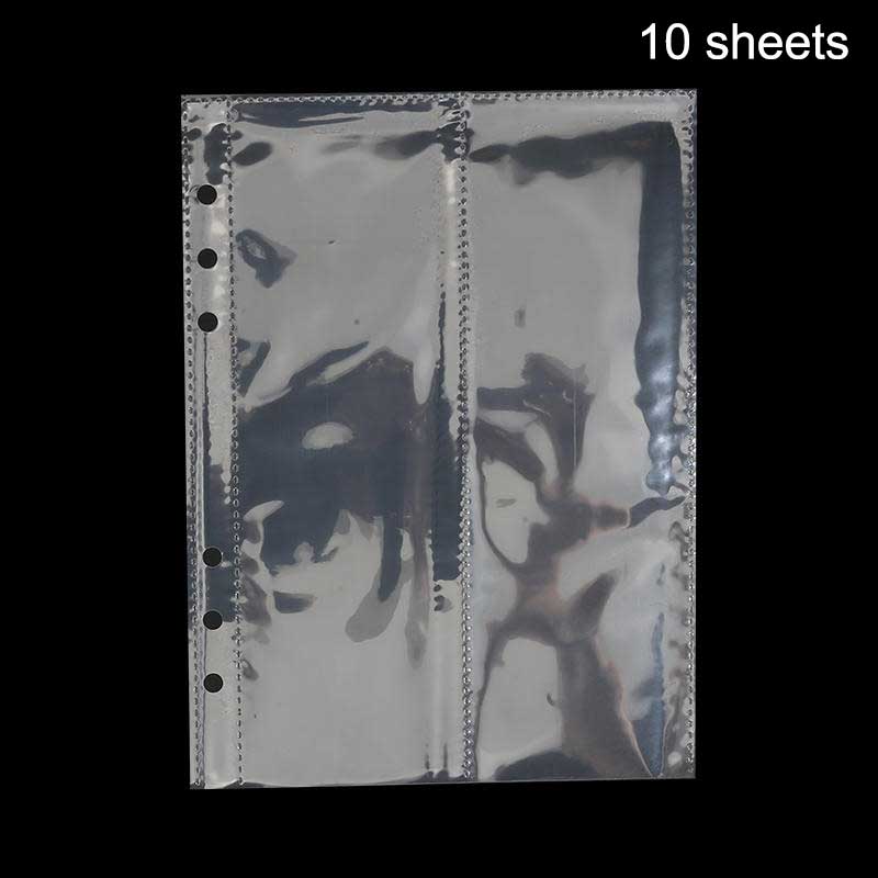 A5/6/7 6-Hole PVC Zipper Binder Cover Transparent Glitter Star Notebook Shell for Photo Album Refillable Planner Organizer Case