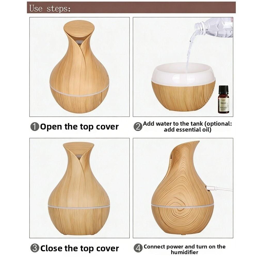 Wood Grain Essential Oil Diffuser Ultrasonic Mini Mist Maker Mist Air Purifier  Bedroom Use