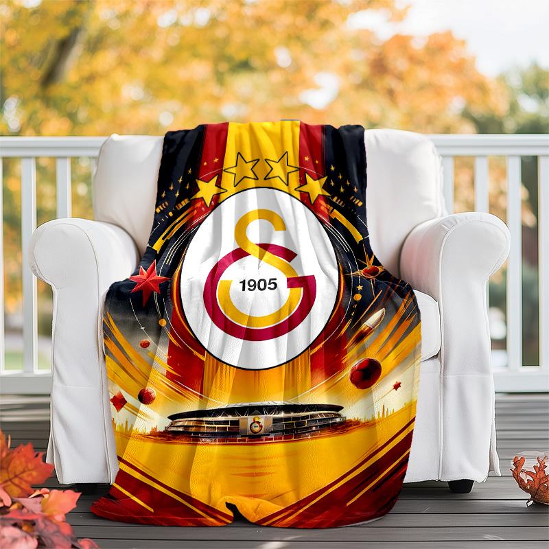 1pc Football Team (28) Theme Blanket - Digital Print, Polyester, Cozy for All Seasons, Perfect for Outdoor, Camping, and Travel