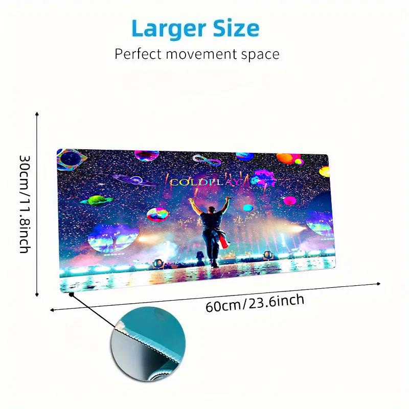 Coldplay Band Color Mouse Pad Large Gaming Table Cushion Non-slip Laptop Tablet Big Mousepad XXL Mat Mini PC Playmat With Lock edge
