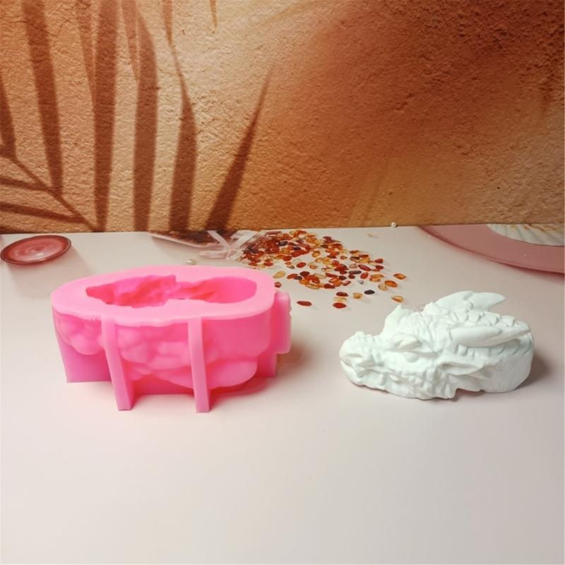 Drachenkopf Skulptur Silikonformen Epoxidharzformen für Kerzen Seifenherstellung Fondant Silikonform für Süßigkeiten Schokolade