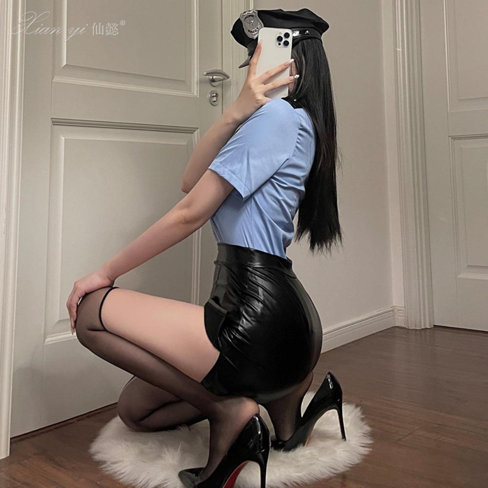 Xian Yi Sexy Uniform Sexy Pokušení Policejní Zadek Sukně Ženská Policie Vášnivé Oblečení Zdarma Cosplay Oblečení 507