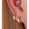 925 Sterling Silver Eight-Pointed Star Zircon Ear Cuffs - Retro Design with Unique Texture and Fashionable Temperament