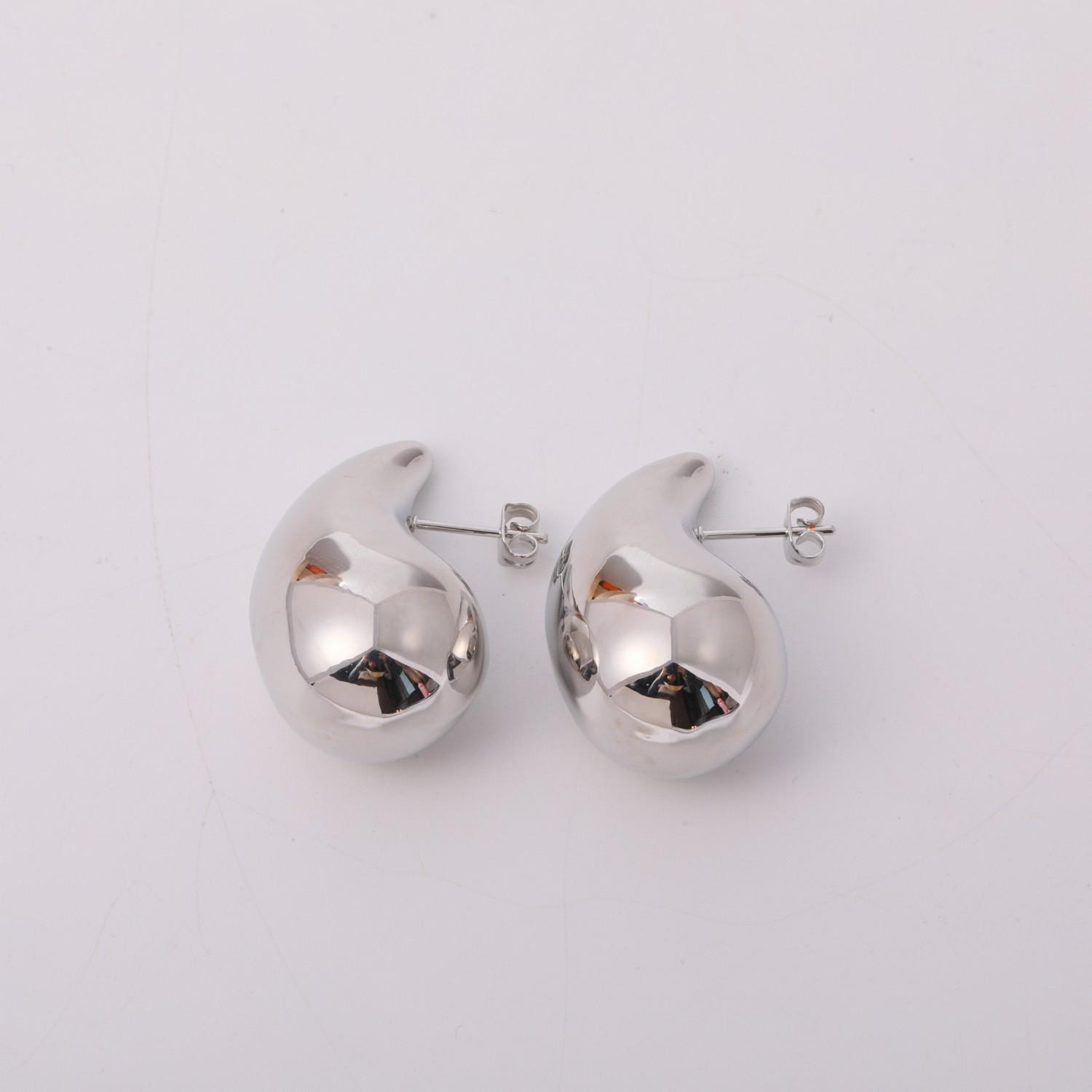 Stainless Steel Geometric French Style Mirror Earrings