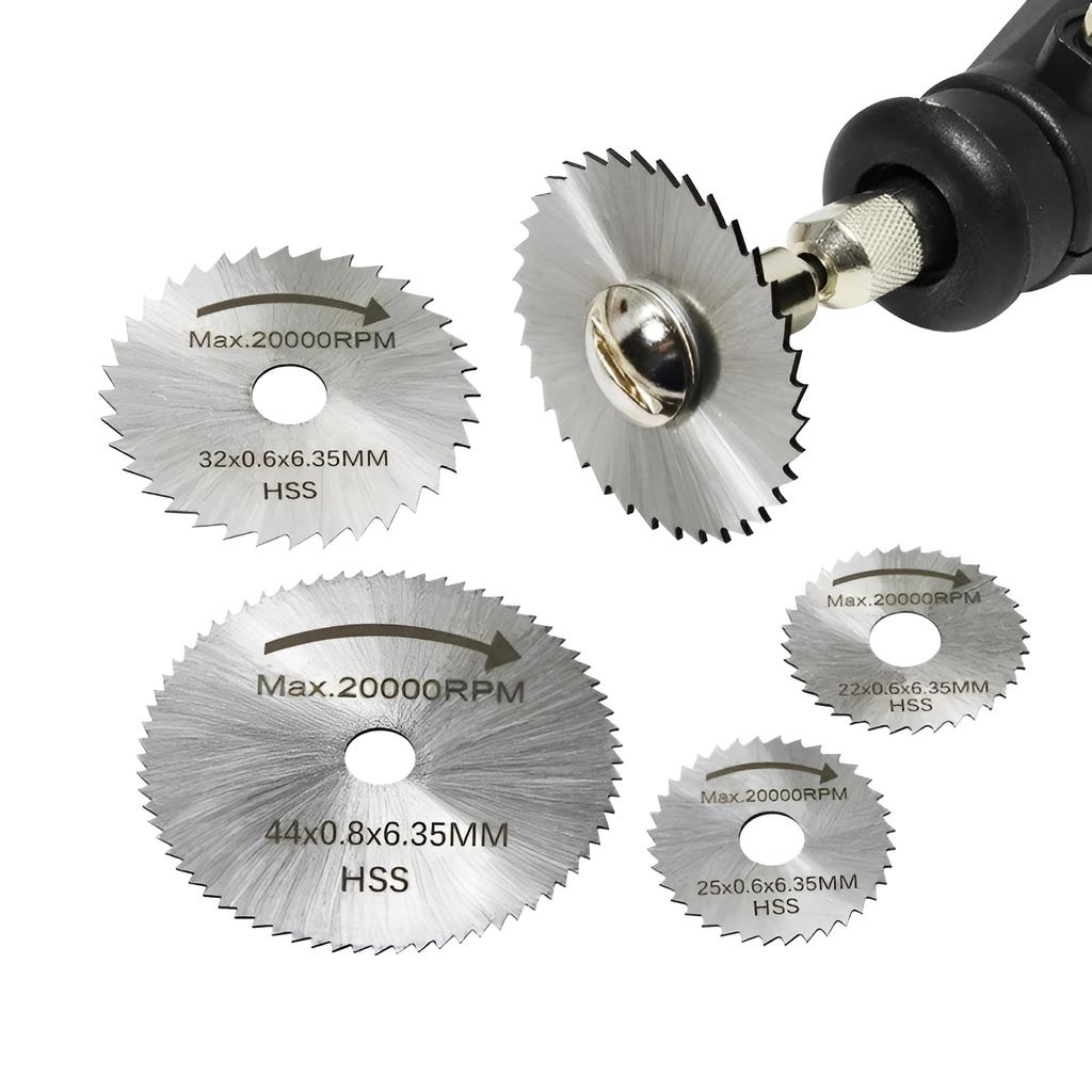 Set of 6 Cutting Discs for Mini Grinder + Screwdriver Adapter