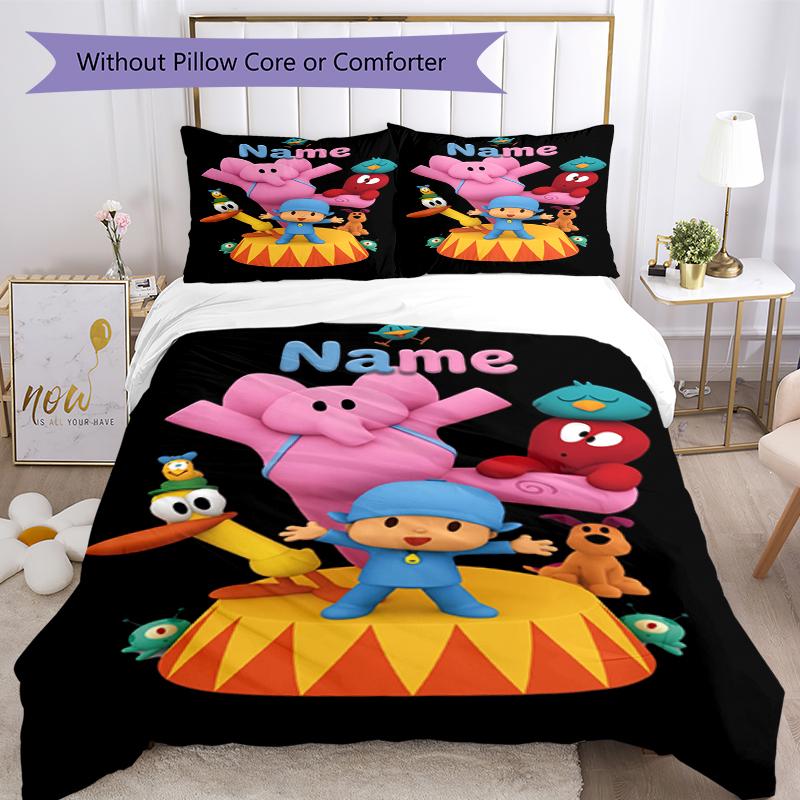Set Biancheria da Letto Pocoyo Personalizzato con Nome 3 Pezzi Copripiumino Chiusura Include 1 Copripiumino 2 Federe Morbido e Confortevole Per Tutte le Stagioni