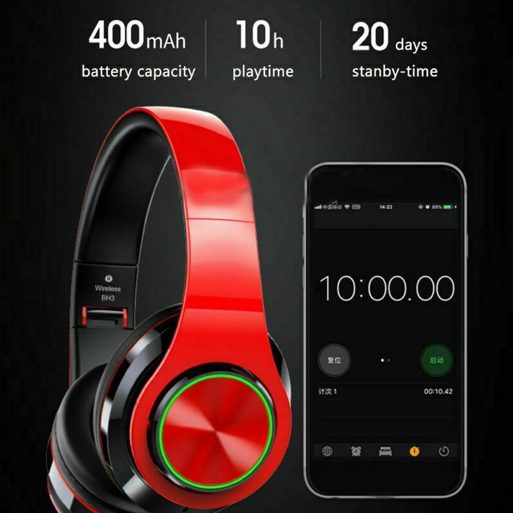 B39 RGB Luminous Wireless BT 5.0 Gaming Headset Stereo Headphone Foldable Earphone Headphone Mic