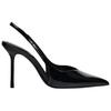 ZARA Comfortable Elegant Patent Leather Pointed Toe Open Back Stiletto High Heels 10cm Women high heels Black 2205510