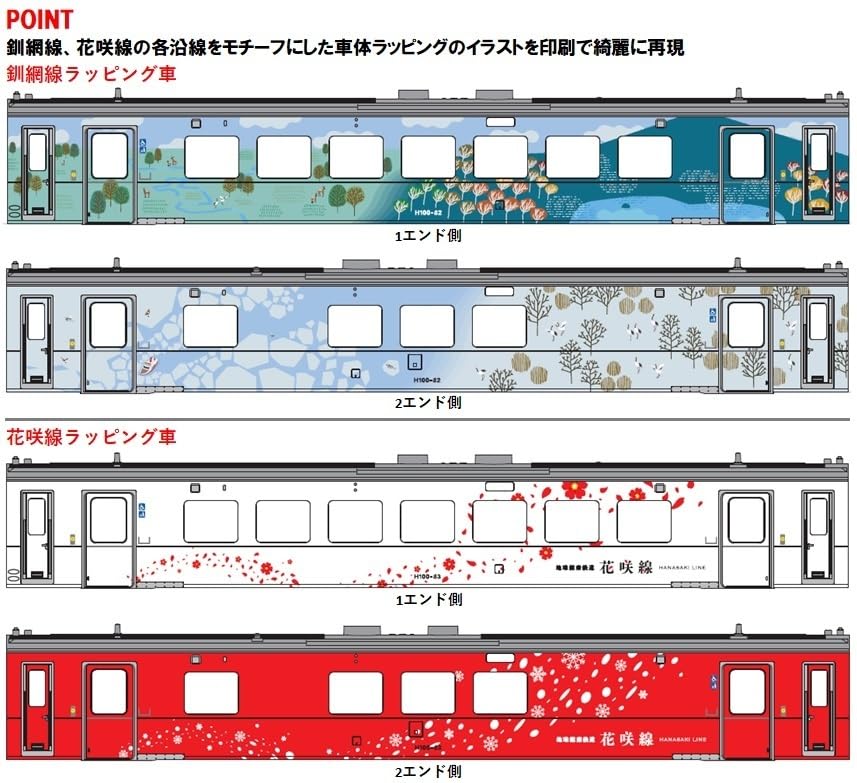 TOMIX N Gauge JR H100 Type Senmo Line Hanasaki Line Wrapping Car Set 98136 Railway Model Diesel Car