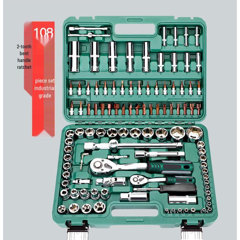 4S Car Repair Tool Set: Socket Wrench Ratchet & Small Tool Box