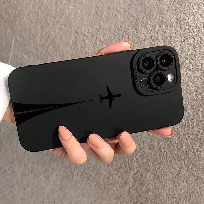 Simple Airplane Takeoff Phone Case Suitable for iPhone 17 16 15 14 13 12 11 Pro/ Max /Plus Anti-fall and Shockproof Back Cover