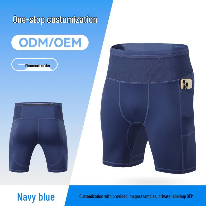 Men s Multi-Pocket Compression Capri Pants for Running, Training, and Cycling Medium