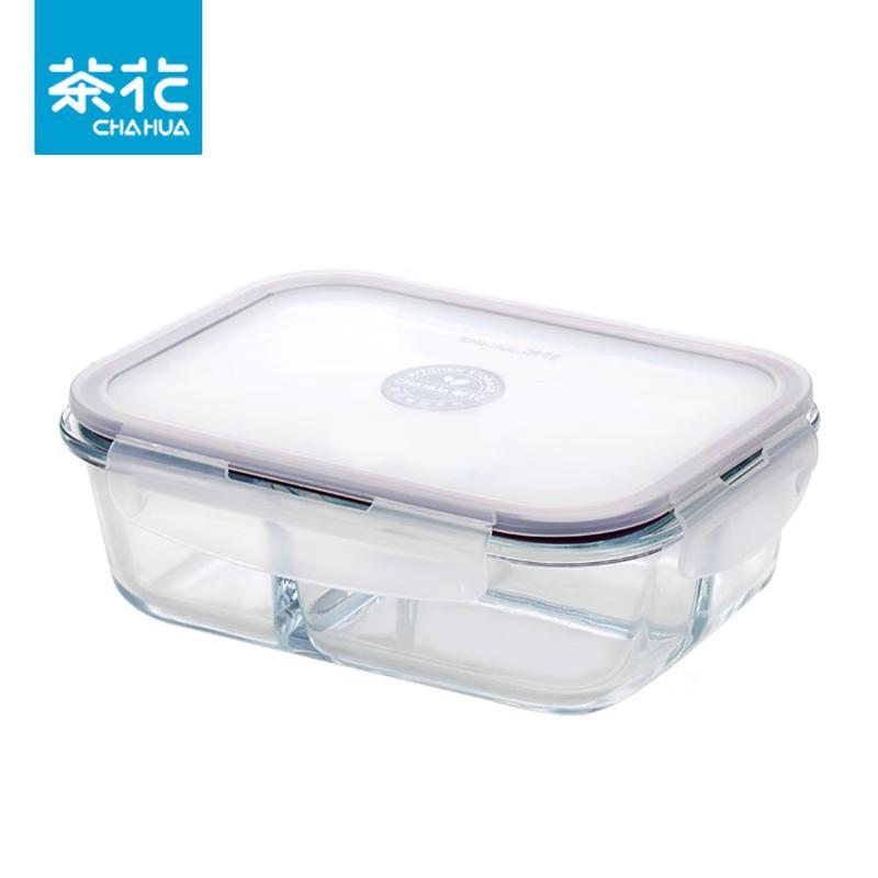 Chahua 1000ml Divided Glass Lunch Box