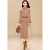 Kebeier Elegant Snowflake Velvet Two-Piece Skirt Set