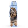1PC Curly Hair Yorkie Puppy Portrait 750ml Color Plastic Sports Water Bottle Leakproof Flip Straw Lid Suitable for Sports Office Home Use