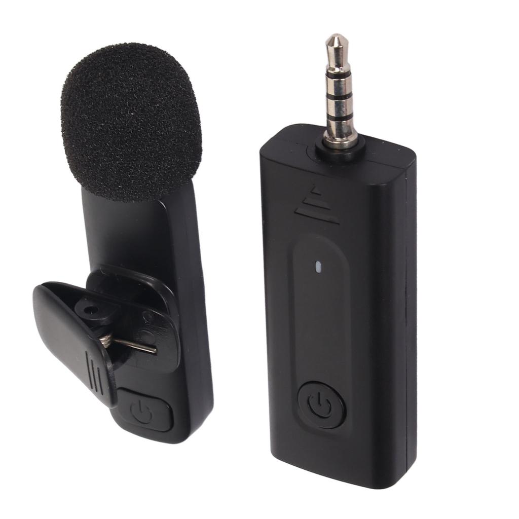 Wireless Lavalier Microphone 2.4G Low Delay Noise Reduction 7H Working Time Lapel Mics for