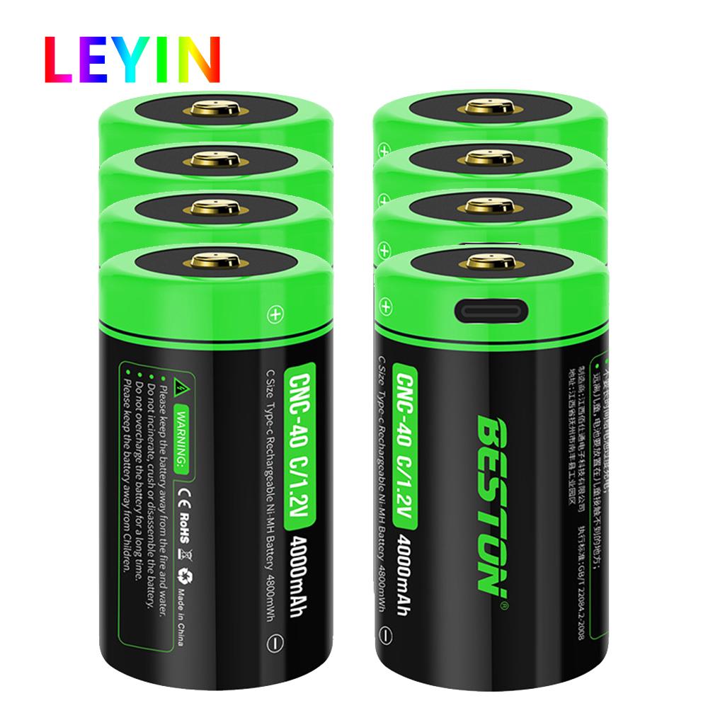 1.2V NI-MH Battery Water Heater Flashlight 4000mAh Type C Size USB Rechargeable Battery