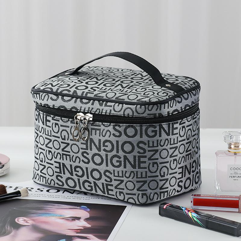 Women Cosmetic Bag Portable Cute Multifunction Beauty Zipper Travel Letter Makeup Bags Pouch Toiletry Organizer Holder Toiletry