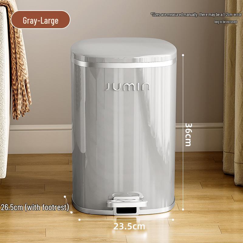 Elegant Large-Capacity Trash Can with Foot Pedal & Lid for Home Use: Kitchen, Living Room, Bedroom, Bathroom, Toilet. Plastic Bin & Paper Basket.