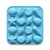 Sea Shell Silicone Mold Blue 16-Cavity Baking Form for Candy, Jelly, Chocolate, Soap and Kitchen DIY Crafts