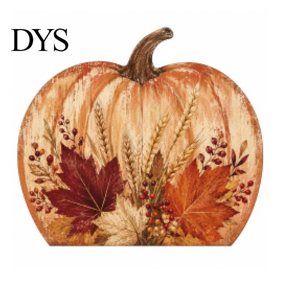 Vintage Style Pumpkin Statues Thanksgiving Fall Table Decoration, Rustic Block Wooden Sign, Autumn Wood Craft Decor Farmhouse Tabletop Centerpiece for