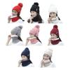 Women Braided Hat Kit Girl Warm Cap Scarf Set Crochet Skull Supplies Granny Winter Accessory