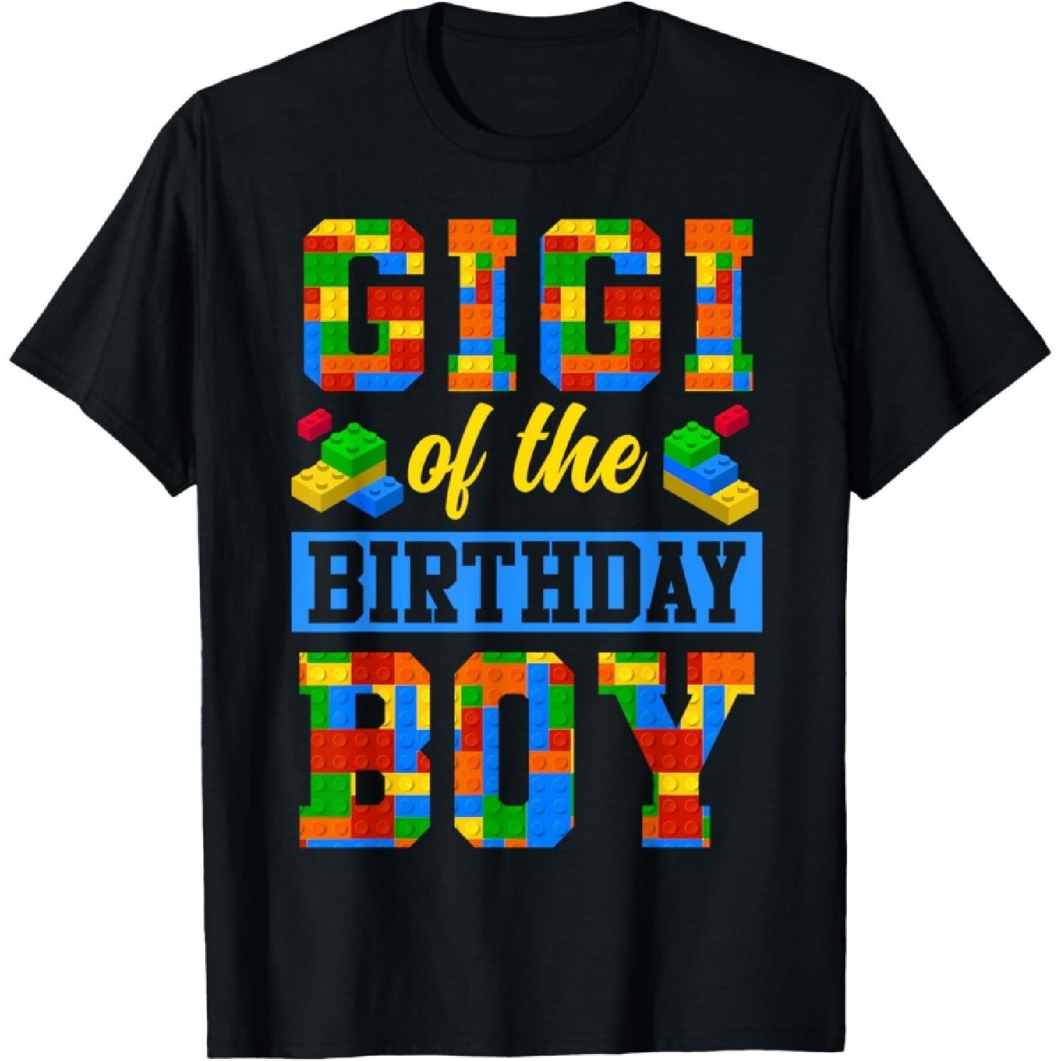 Gigi Of The Birthday Boy Building Block Bday Party T-Shirt S