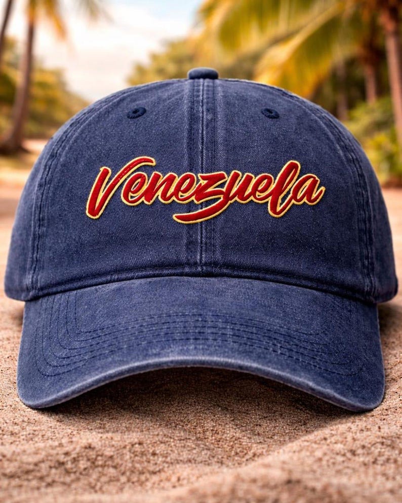 Embroidered Venezuela Blue  Baseball Classic Hat Vintage Venezuela Baseball Cap Retro Sports Style