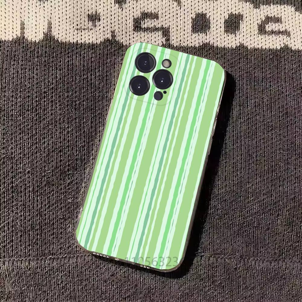 Colorful Striped Minimalist INS Couple Phone Cases For iPhone 17 16 15 14 13 12 11 Pro Max Plus Luxury Camera Protection Plastic