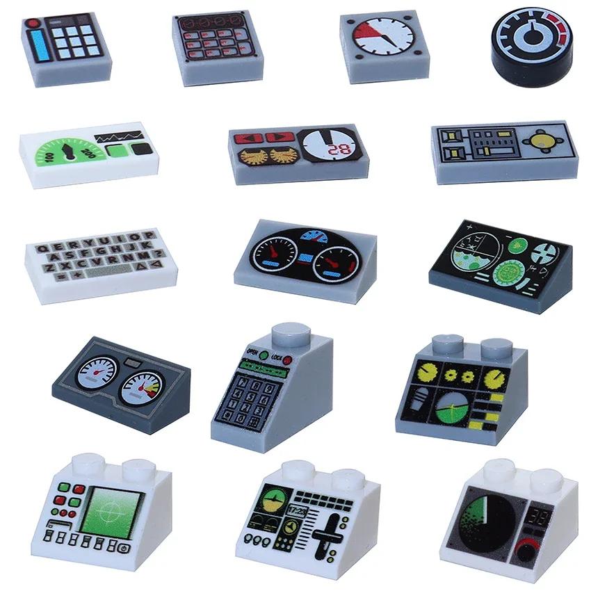 Professional Fishing Unisex Printed 2X2 1X1 1X2 3069 3039 Gauges Controls Center Radar Screen Keypad Pattern Tile Slope Building Blocks Bricks City Moc Part