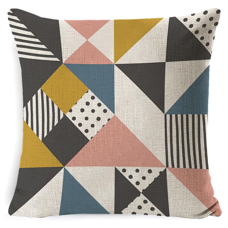 Nordic Plaid Cushion Cover Super Soft Peach Skin Home Sofa Cushion Pillow New Pillow Cover
