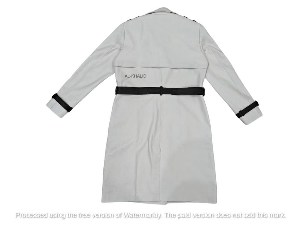 Jehněčí kůže Ručně šitý Dlouhý Párty Stylový Dámský Bílý Trenčkot Kůže Pravá