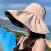 Summer Vinyl Big Brim Sun Hat Showing Face Small Bucket Hat Seaside Vacation Sun Shade Sun Hat