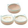 Cat Basket Bed with Cushion Cotton Rope Handwoven Pet Bed Breathable Cat Ear Pet Bed for Indoor Cats