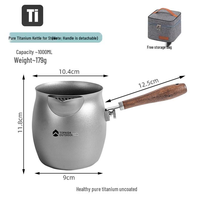 Titanium Tea Kettle with Infuser for Outdoor Camping