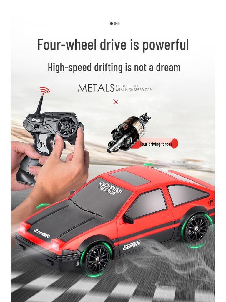 1:24 High-Speed RC Drift Car AE86 - Rechargeable Electric Four-Wheel Drive Toy for Kids